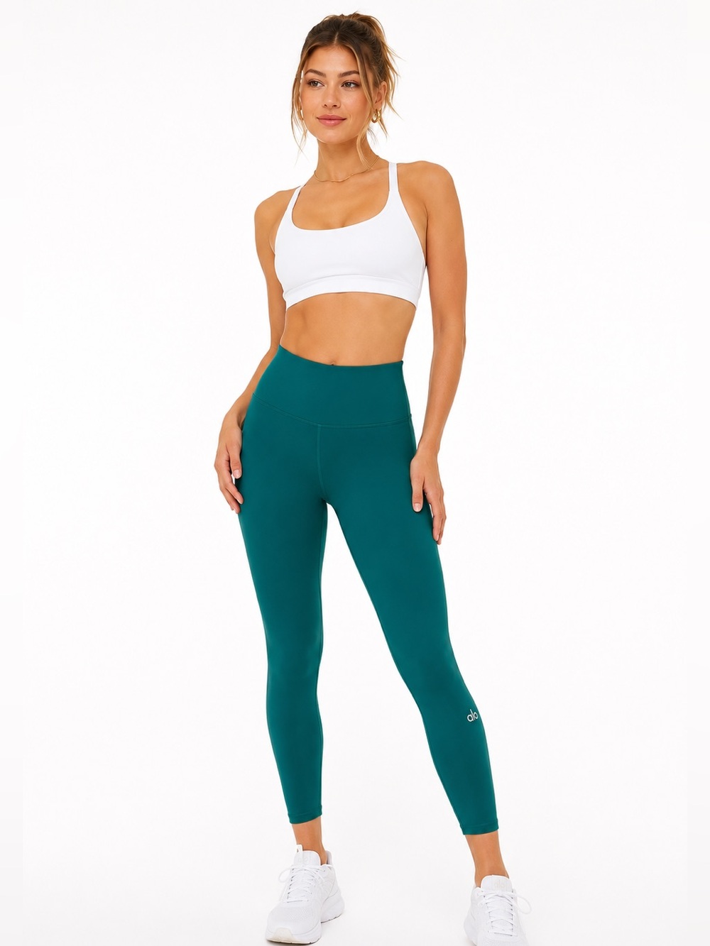 Alo Yoga 7/8 High-Waist Airbrush Leggings – Emerald Isle – Size Medium – NWT